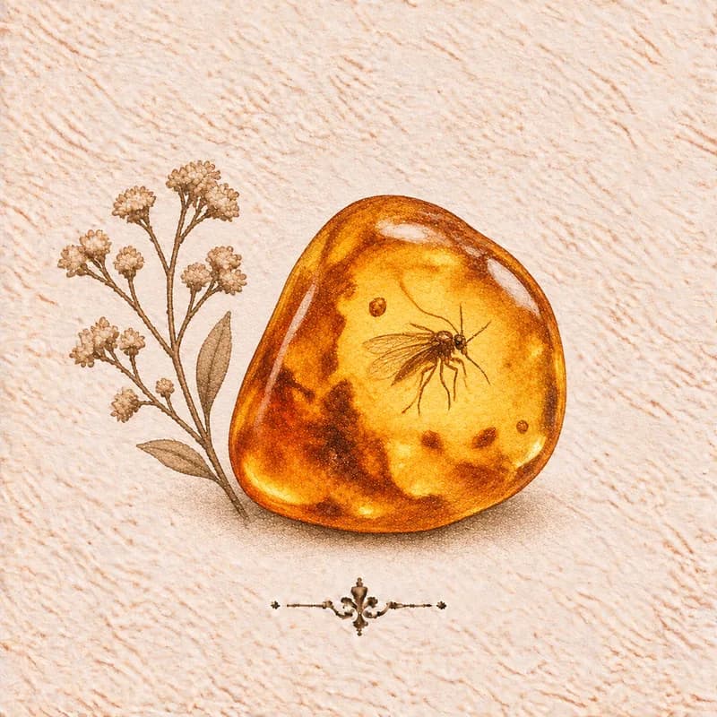虫入り琥珀(3月6日の誕生日石)